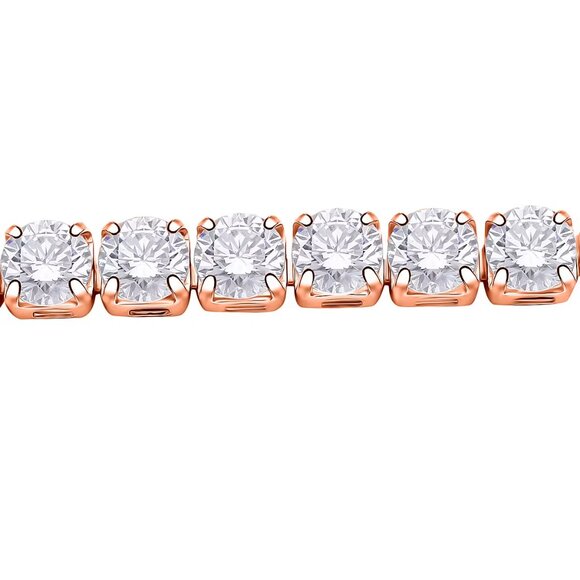 NEW Simulated Diamond Tennis Bracelet and Stud Earrings in Rosetone - Picture 2 of 4
